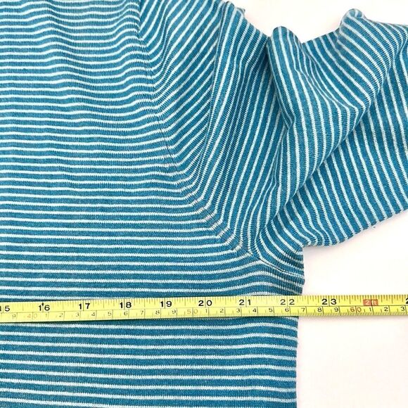 Saks Fifth Avenue Blue Striped Sweater Quarter Zip Silk Cotton Men’s L - Picture 9 of 9